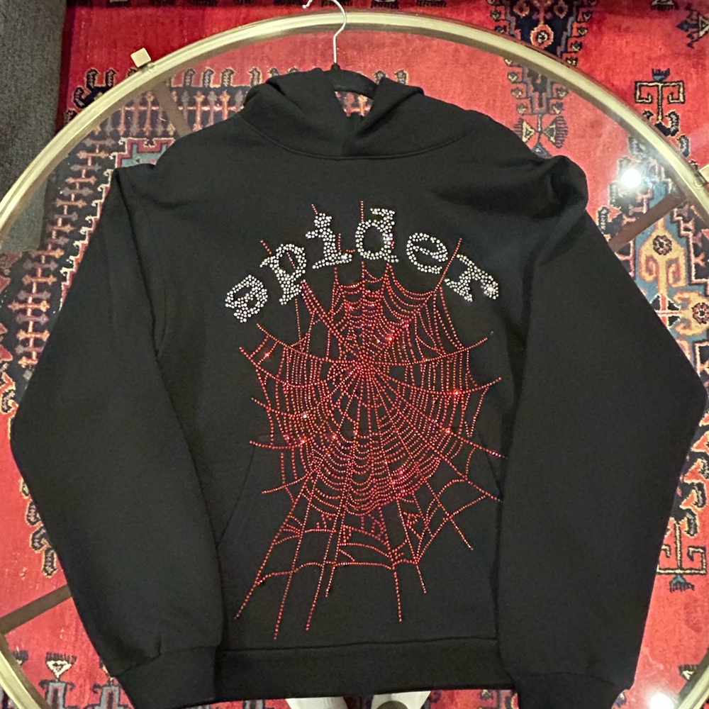 Brand New Sp5der Rhinestone Logo Hoodie (10/10 Condition)